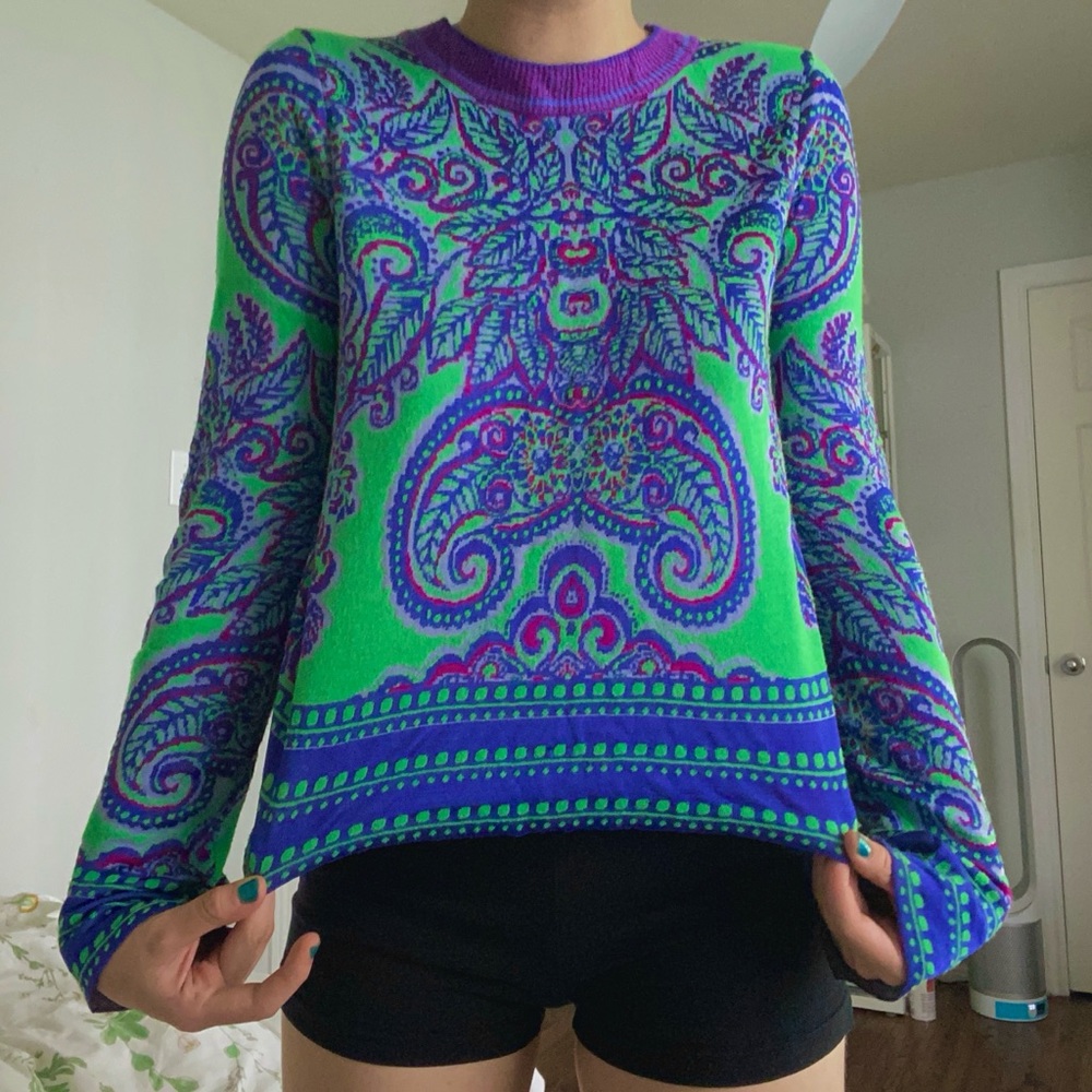 Free People purple-green long sleeve